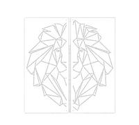 Wall Painting Stencils 46cm - 91cm Wall Stencil Decor for Painting Plaster Template to Paint Decorative Lion Line Art Linear Triangular Geometric(M 50cmX57cm - B)