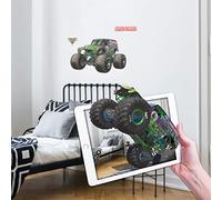 Wall Palz Monster Jam Grave Digger Wall Decal - Monster Jam Wall Stickers with 3D Augmented Reality Interaction - 28" Peel and Stick Wall Decorations