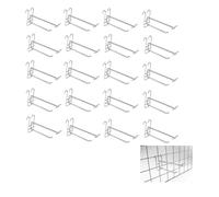 Wall panel hooks, Double Wire Gridwall Mesh Display Panel Hanging Hooks, Chrome Storage Prongs Pegs Hangers,Grid Wall Hooks Store Garage Storage Wall Organizers(30cm/11.8in)