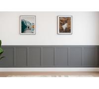 Wall Panelling Kit Shaker Style - 10 Pack MDF Slats (5x100cm + 5x43cm) | Moisture-Resistant Paintable HDF Wood Strips | DIY 3D Wall Panels, Decorative Wall Mounting Kit for Home Interior