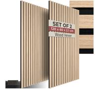 Wall Panels Wood Veneer 120x60cm Acoustic Soundproofing Insulation Tiles
