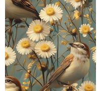 Wall Paper Bird Flower Yellow Branch Self-Adhesive Removable Easy to Install Wipe Clean with a Damp Cloth Bedroom Decor Countertops Wardrobe Shelf Bathroom Sticky Back Plastic Wallpaper 44 cm x 5 m