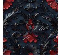 Wall Paper Black Red Flower Texture Self-Adhesive Removable Easy to Install Wipe Clean with a Damp Cloth Bedroom Decor Countertops Wardrobe Shelf Bathroom Sticky Back Plastic Wallpaper 60 cm x 5 m