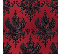 Wall Paper Black Red Flower Texture Self-Adhesive Removable Easy to Install Wipe Clean with a Damp Cloth Bedroom Decor Countertops Wardrobe Shelf Bathroom Sticky Back Plastic Wallpaper 44 cm x 5 m