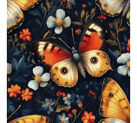 Wall Paper Butterfly Flowers Leaves Self-Adhesive Removable Easy to Install Wipe Clean with a Damp Cloth Bedroom Decor Countertops Wardrobe Shelf Bathroom Sticky Back Plastic Wallpaper 40 cm x 10 m