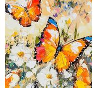 Wall Paper Butterfly Oil Painting Self-Adhesive Removable Easy to Install Wipe Clean with a Damp Cloth Bedroom Decor Countertops Wardrobe Shelf Bathroom Sticky Back Plastic Wallpaper 60 cm x 5 m