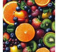 Wall Paper Fruit Orange Strawberry Self-Adhesive Removable Easy to Install Wipe Clean with a Damp Cloth Bedroom Decor Countertops Wardrobe Shelf Bathroom Sticky Back Plastic Wallpaper 60 cm x 5 m