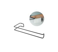 Wall Paper Holder for Kitchen - Wall Mounted Kitchen Roll Holder, Metal, 30 x 10 x 3 cm, Black
