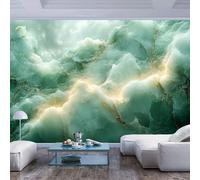 Wall Paper Murals Green hued marble like pattern modern style Green hued marble like pattern modern styleSelf Adhesive Removable Kitchen Bedroom 3D Living Room The Wall for Bedroom Office Dining Room
