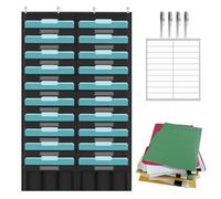 Wall Paper Organizer,20-Pocket Organization Chart,Paper Organizer Wall Mounted Holder | for Document Letter Bill Display Office Home School Entryway Dorm Teacher Student Family