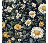 Wall Paper Yellow White Flowers Leaf Self-Adhesive Removable Easy to Install Wipe Clean with a Damp Cloth Bedroom Decor Countertops Wardrobe Shelf Bathroom Sticky Back Plastic Wallpaper 60 cm x 5 m