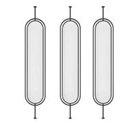 Wall Partition, Modern Room Divider, Screen Panel Openwork Design, Privacy Decoration Separators with Glass for Home,Office,School and Restaurant Spaces(Black-3PC,180x40cm/70.9x15.7in)