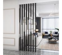 Wall Partition Post Metal Slats Privacy Screen Room Divider Column Space Separator, Easy No Drill Installation