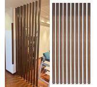 Wall Partition Room Divider Floor To Ceiling, 2ft 3ft 4ft 5ft 6ft 7ft 8ft 9ft 10ft Height Room Divider Partition Post Wooden Slats for Living Room, Office, Entrance Decor(10 Pack-Black Walnut,H 5.5ft)