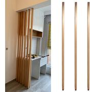 Wall Partition Room Divider Floor to Ceiling, 2ft 3ft 4ft 5ft 6ft 7ft 8ft 9ft 10ft Height Room Divider Partition Post Wooden Slats for Living Room, Office, Entrance Decor(3 Pack-Beech,H 6ft)