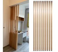 Wall Partition Room Divider Floor to Ceiling, 2ft 3ft 4ft 5ft 6ft 7ft 8ft 9ft 10ft Height Room Divider Partition Post Wooden Slats for Living Room, Office, Entrance Decor(10 Pack-Beech,H 4ft)
