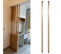 Wall Partition Room Divider Floor To Ceiling, 2ft 3ft 4ft 5ft 6ft 7ft 8ft 9ft 10ft Height Room Divider Partition Post Wooden Slats for Living Room, Office, Entrance Decor(2 Pack-Beech,H 4.5ft)