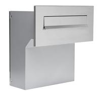 Wall Pass-Through Letterbox V2A Stainless Steel/Silver Front and Rear Door XXL Mailbox 190-260 [mm] Large Front Plate: 160 x 350 mm