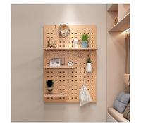 Wall Pegboard Panel, 40x60 cm Kit in Brown, Ideal for Bedroom, Office, Studio, Bathroom - Modular Display Panels for Combined Shelving Solutions