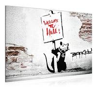 Wall Picture Banksy Graffiti Quote Rats Modern Canvas - 100% Made In Germany - Street Art Black Gray Red Hall 040415c