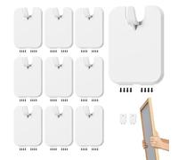Wall Picture Frame Hanger Set - 10 Pieces Self Adhesive Hooks and Hardware Holders for Paintings, Photos, Posters, Artworks and Decorations, Ideal for Home, Apartment, Dorm, Office, Classroom