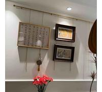 Wall Picture Rail Hangers Brass Rod, Gallery Museum Art Hanging Bracket Kit, Flexible Rail Double Hanging Picture Frame, Photo Display Rail(1.1m(43.3") Rod)