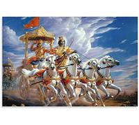 wall pictures 15.7x23.6in(40x60cm)No Frame Krishna And Arjuna Canvas Art Poster and Wall Art Picture Print Modern Family bedroom Decor Posters