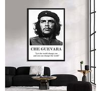 wall pictures 23.6x31.5in(60x80cm) No Frame Black and White Che Guevara Quote Portrait Painting Print on Canvas. Canvas Wall Art Picture for Living Room