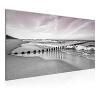 Wall Pictures beach Sea Modern Non-Woven Canvas Living Room Hall Landscape Gray Pink 025212b