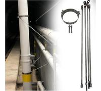 Wall Pipe Support Brackets Kit, Universal Mounting Flue Brace Holder with Screws for Ensures Chimney Stability, Stove Pipes Fixing Devices(Hoop Dia 80mm/3.2")