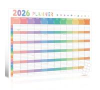 Wall Planner 2026 - A1 (84.1 x 59.4cm) - Double-Sided Laminated Yearly Schedule Calendar with 8 Stickers, Folded Packaging, Home Office School Wall Organiser, Month in columns & Aligned weekend, Vivid
