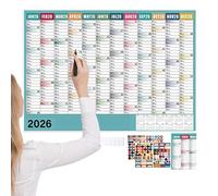 Wall Planner 2026 - Oversized Monthly Poster Organizer, Bright Date Tracker Sheet Sticker Bundle, Academic Workplace Scheduling Board | Annual Time Management Center For Condo Campus Studio Faculty Le
