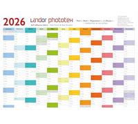 Wall Planner 2026 UK - (AO size) Residue free peel and stick removable and repositionable self adhesive fabric by Landor Phototex