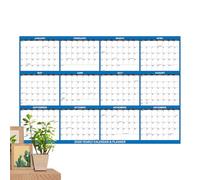 Wall Planner Calendar - Annual Scheduler, Single Full-Year Chart For Objective Tracking, Writable Goal Setting Apparatus With Vertical Layout, Progress Monitor, Organization Tool For Education, Shared