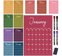 Wall Planner Undated Dry Erase Calendar with Dry Erase Pen 12 Month No Year Restriction Blank Planning Reusable Yearly Wall Planner for Home Office Classroom