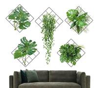 Wall Plant Grid - 3D Wall Sticker Artificial Plants - Mini Artificial Plants for Children's Room, Sofa Backgrounds, Living Room, Bedroom