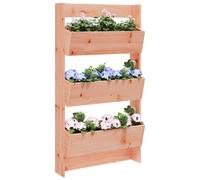 vidaXL Wall Planter 3-Tier 60x18.5x110 cm Black Solid Wood Pine