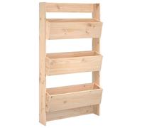 Wall Planter 3-Tier Hanging Planter Wall Flower Pot Solid Wood Pine vidaXL
