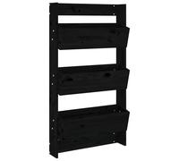 Wall Planter 3-Tier Hanging Planter Wall Flower Pot Solid Wood Pine vidaXL