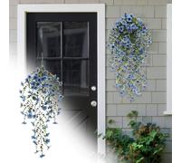 wall planter,fake plants,SpringBloom - Realistic Artificial Hanging Flowers for Outdoor Porch & Garden, UV-Proof Silk Faux Botanicals with Adjustable Stems, All-Season Decoration