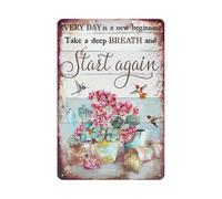 Wall Plaque Every Day is A New Beginning Take A Deep Breath Wall Metal