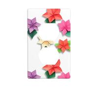 Wall Plate 4.5x2.76in MSRHIUEF Origami Flowers Picture Durable PC Material, Heat & Fade Resistant, Easy to Clean, Standard Size