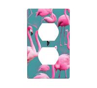 Wall Plate 4.5x2.76in WHJSHOP A Flock of Flamingos Pattern Durable PC Material, Heat & Fade Resistant, Easy to Clean, Standard Size