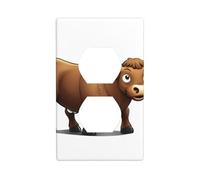 Wall Plate 4.5x2.76in WHJSHOP A Strong Little Bull Pattern Durable PC Material, Heat & Fade Resistant, Easy to Clean, Standard Size