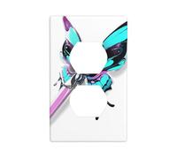 Wall Plate 4.5x2.76in WHJSHOP Butterfly Pierced by a Sword Pattern Durable PC Material, Heat & Fade Resistant, Easy to Clean, Standard Size