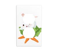 Wall Plate 4.5x2.76in WHJSHOP Cabbage Rolls Little White Rabbit Pattern Durable PC Material, Heat & Fade Resistant, Easy to Clean, Standard Size