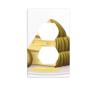 Wall Plate 4.5x2.76in WHJSHOP Cartoon Durian Layer Cake Pattern Durable PC Material, Heat & Fade Resistant, Easy to Clean, Standard Size