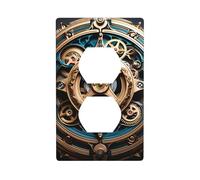 Wall Plate 4.5x2.76in WHJSHOP Cool Steampunk Gears Pattern Durable PC Material, Heat & Fade Resistant, Easy to Clean, Standard Size