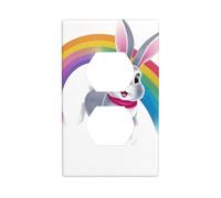 Wall Plate 4.5x2.76in WHJSHOP Crossing The Rainbow Pattern Durable PC Material, Heat & Fade Resistant, Easy to Clean, Standard Size