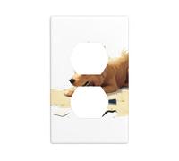 Wall Plate 4.5x2.76in WHJSHOP Destructive Puppy Pattern Durable PC Material, Heat & Fade Resistant, Easy to Clean, Standard Size